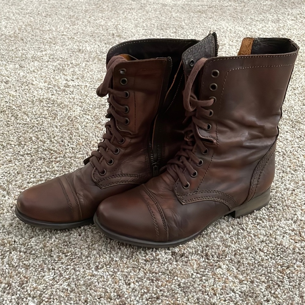 Brown Steve Madden Combat Boots